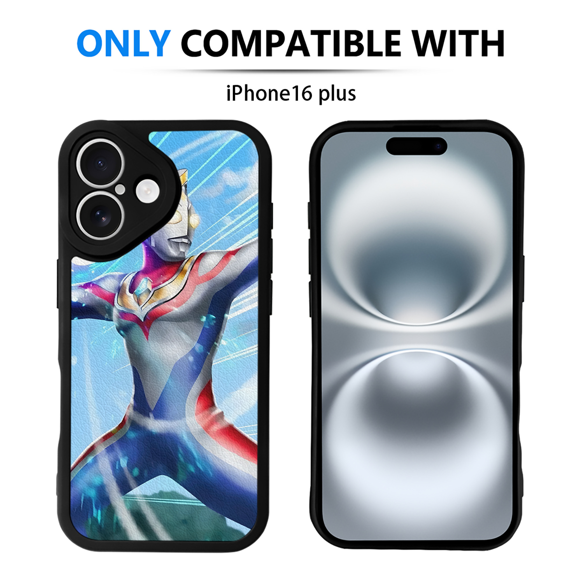 （画像用） ウルトラマン Ultraman 【iPhone 16シリーズ対応】シリコンスマホケース（レザー調） 材質：シリコン